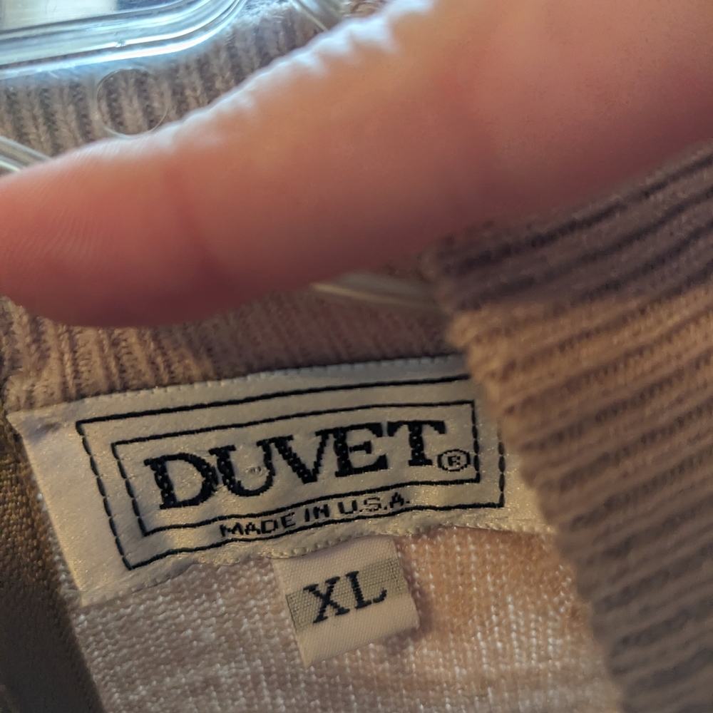 Vintage Duvet Mock Neck Sweater With Zipper Back Size XL - Picture 3 of 4